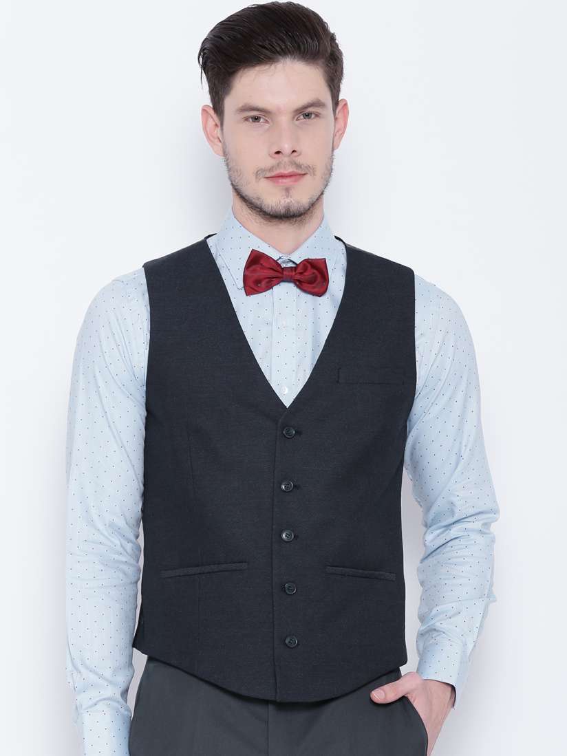 Buy Peter England Navy Italian Fit Waistcoat Waistcoat for Men 937813 Myntra