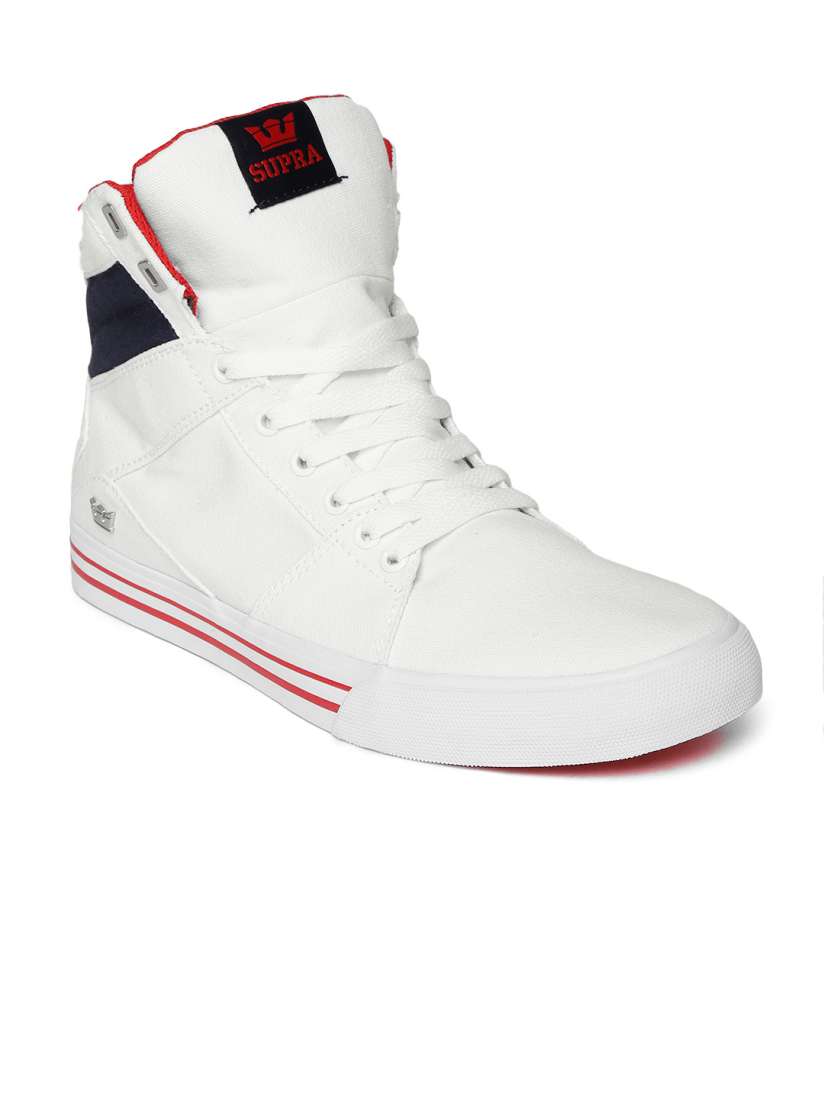 Buy Supra Men Off White Aluminum Solid Mid Top Sneakers Casual Shoes for Men 9401559 Myntra