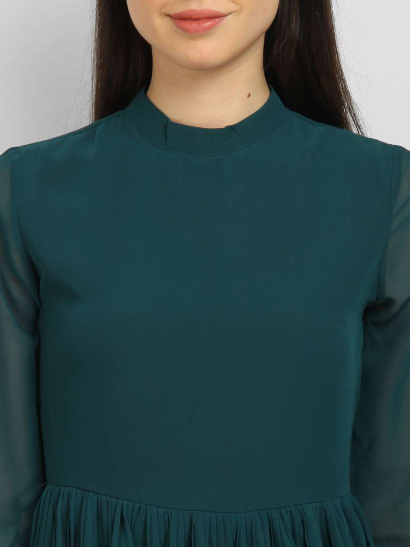 Buy LA LOFT Women Teal Blue Solid Fit and Flare Dress Dresses for Women 9429251 Myntra