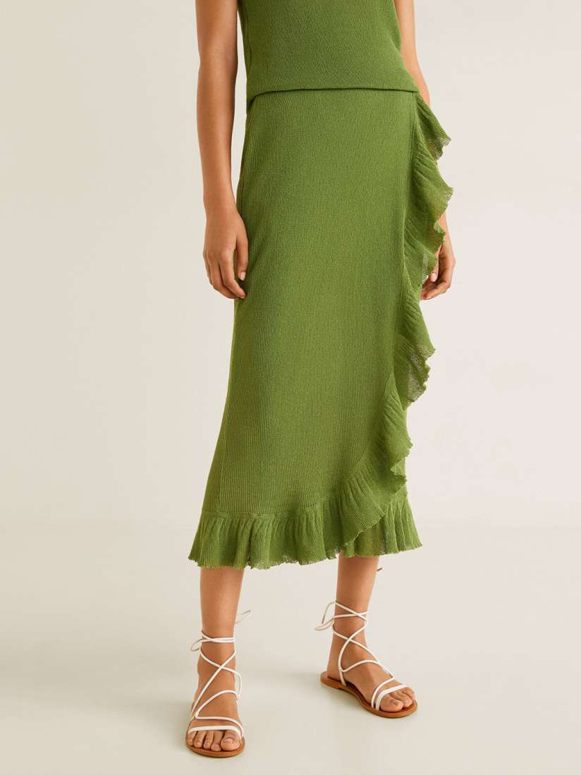Mango midi wrap skirt cheap