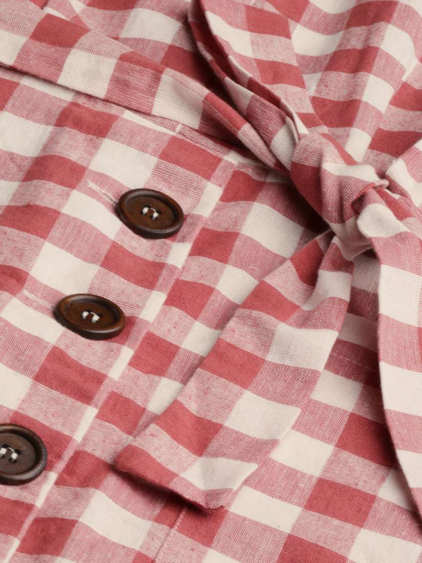 Mango pink tartan dress outlet