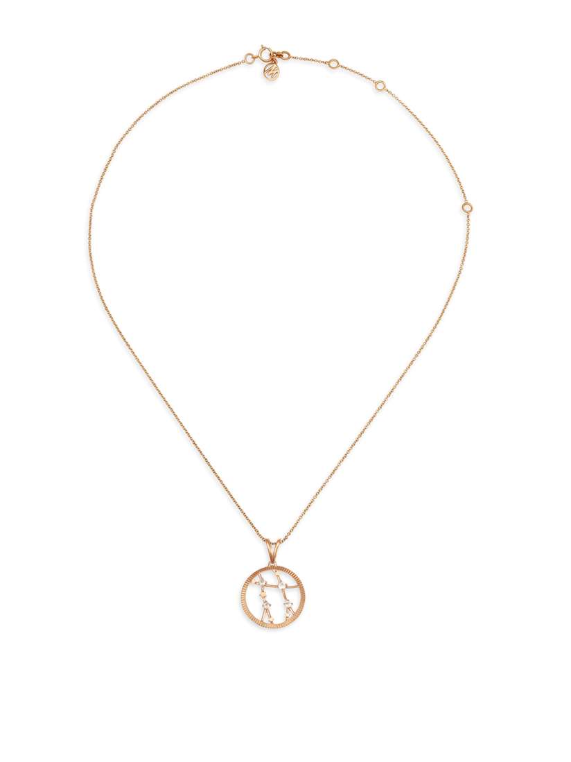 Buy Mia by Tanishq 14KT Gemini Rose Gold Pendant and Chain Necklace Gold for Women 9433213 Myntra