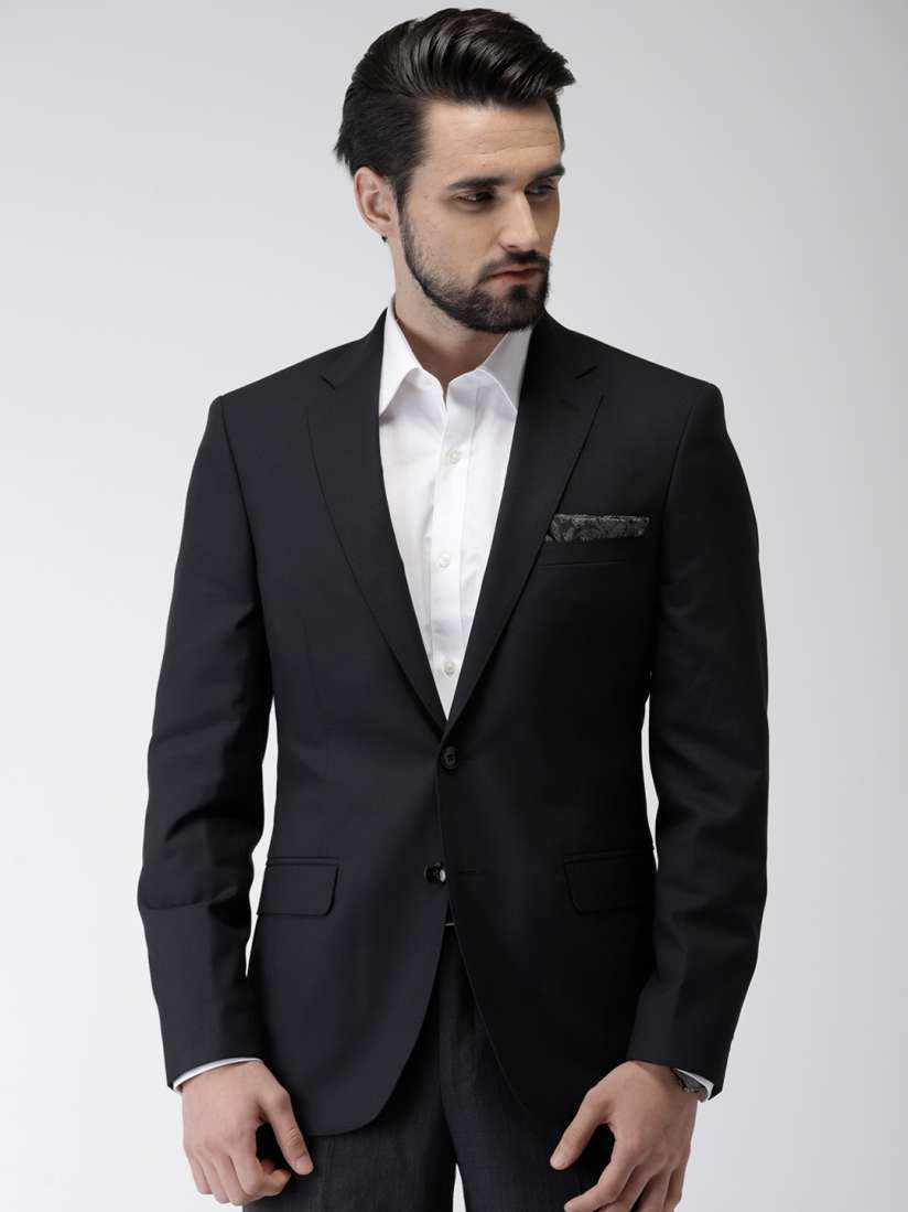 Buy Raymond Men Black Contemporary Slim Fit Single Breasted Formal Blazer Blazers for Men 9434315 Myntra