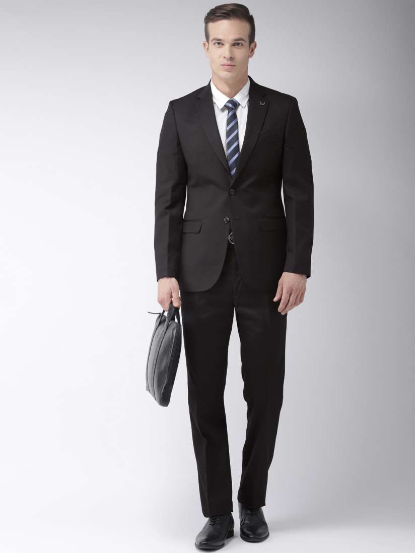 Buy Raymond Men Black Solid Single Breasted Contemporary Fit Formal Suit Suits for Men 9434427 Myntra