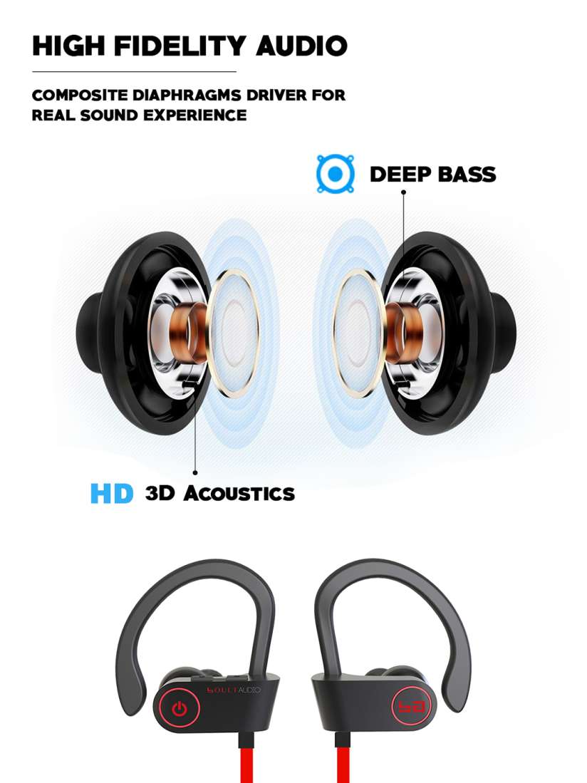 Buy Boult Audio Red ProBass Muse Wireless Earphones with mic Headphones for Unisex 9437543 Myntra