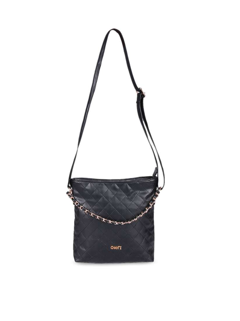 Buy OsaiZ Black Solid Sling Bag Handbags for Women 9442445 Myntra