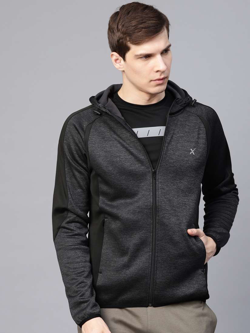 Buy HRX by Hrithik Roshan Men Black Training Hooded Self Design Sports Jacket Jackets for Men 9445463 Myntra