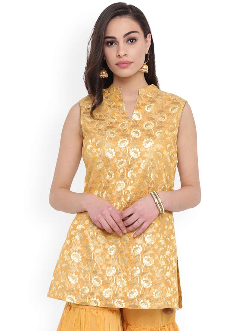 Buy Studio Rasa Women Yellow Printed Straight Kurti Kurtis for Women 9475987 Myntra