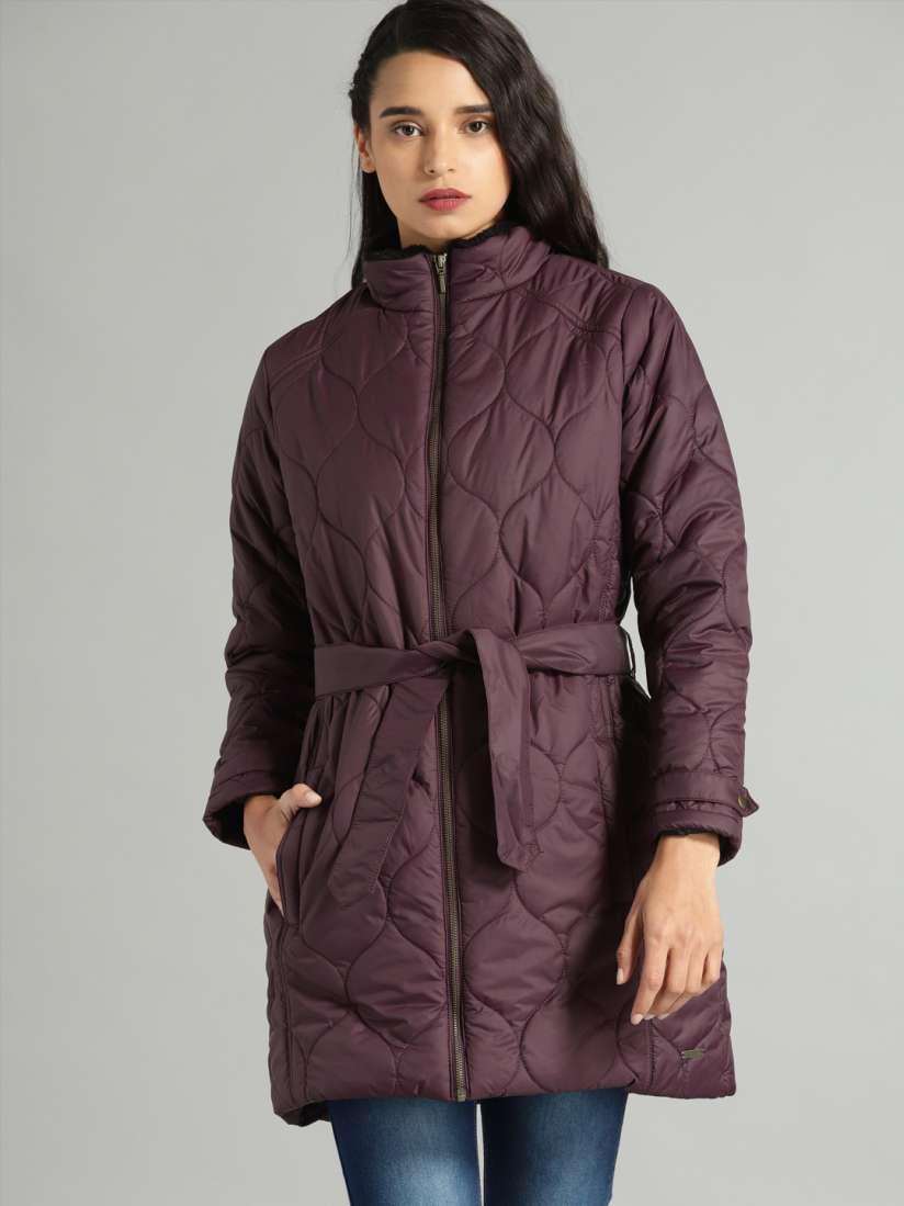 Burgundy quilted jacket womens online