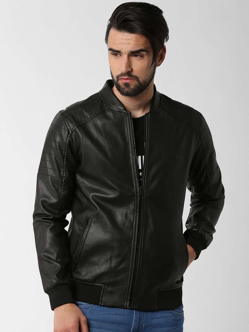 Buy Peter England Casuals Men Black Solid Bomber Jackets for Men 9482947 Myntra