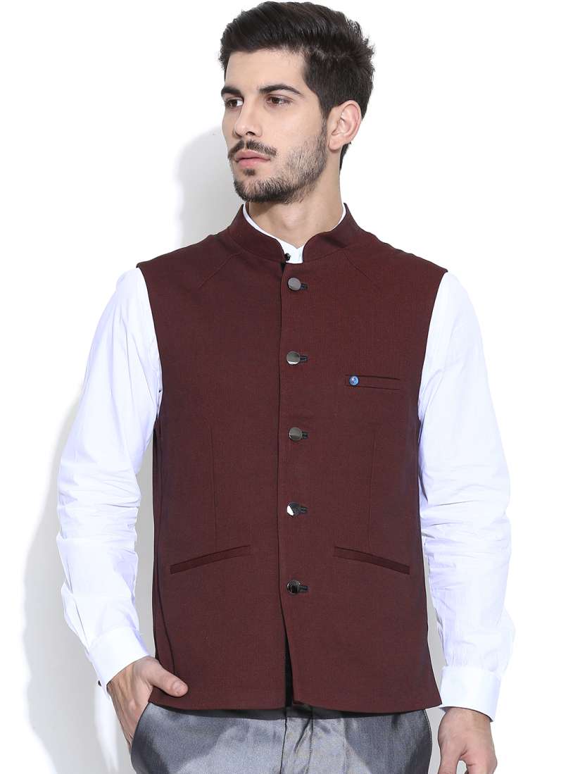 Buy Turtle Maroon Slim Fit Nehru Jacket Jackets for Men 948763 Myntra