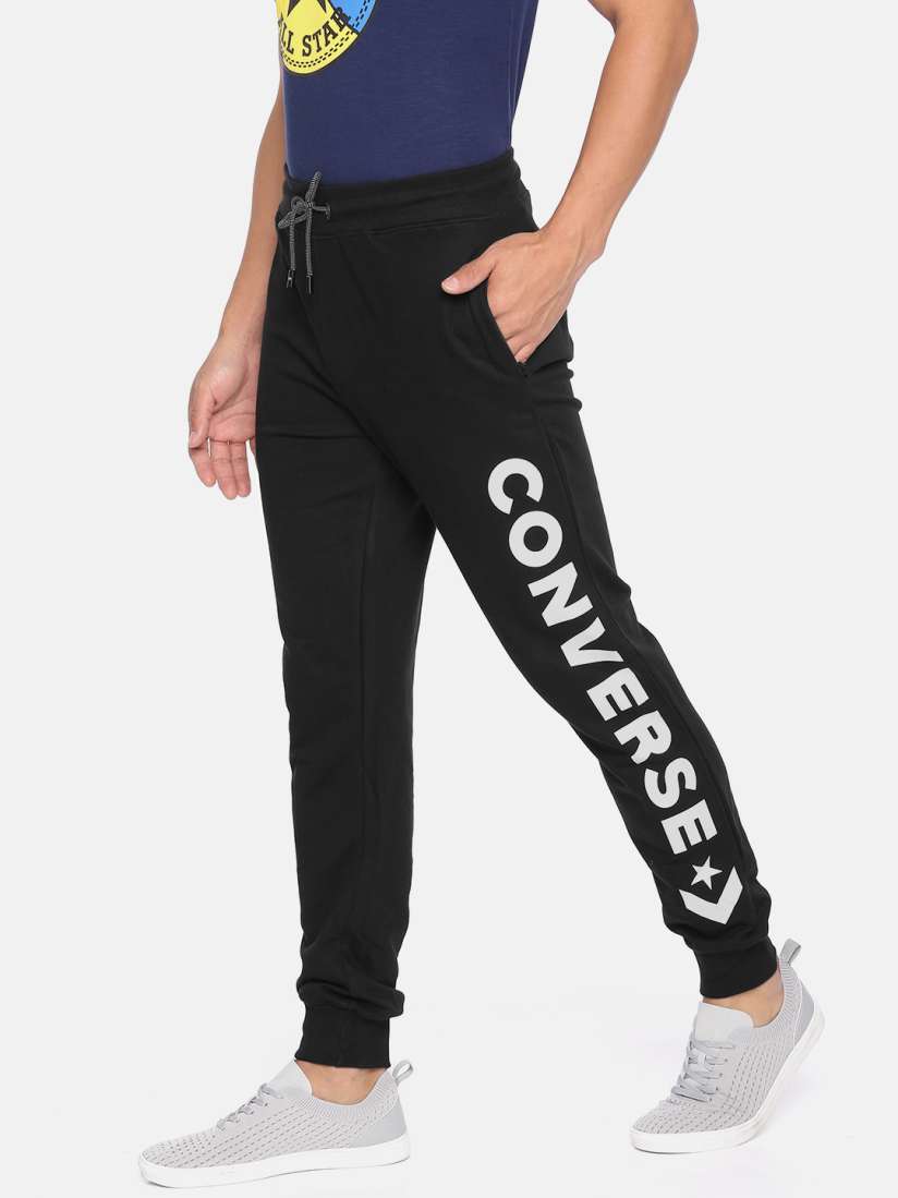 Converse Men Black Printed Joggers