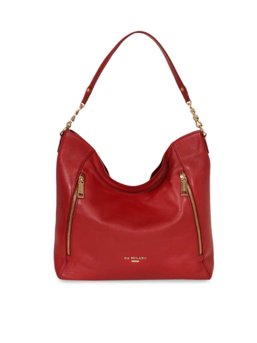 Buy Da Milano Red Solid Hobo Bag Handbags for Women 9536139 Myntra