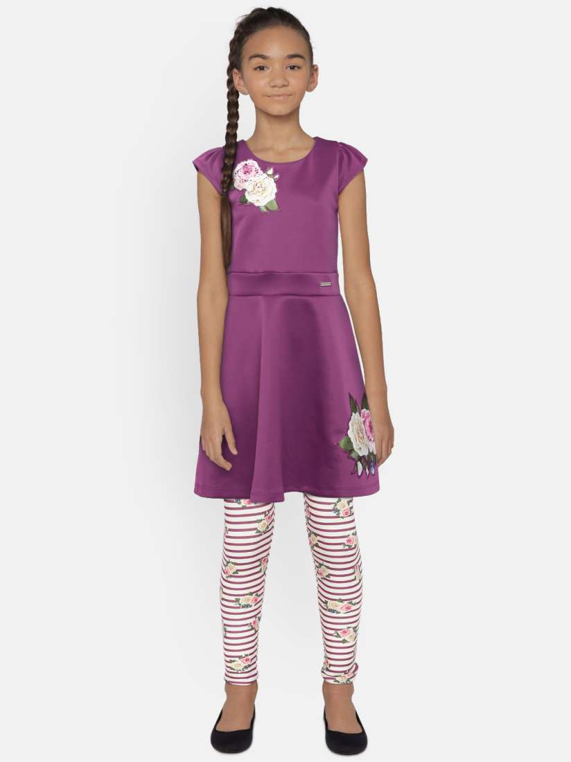 Fit and flare dress with leggings outlet