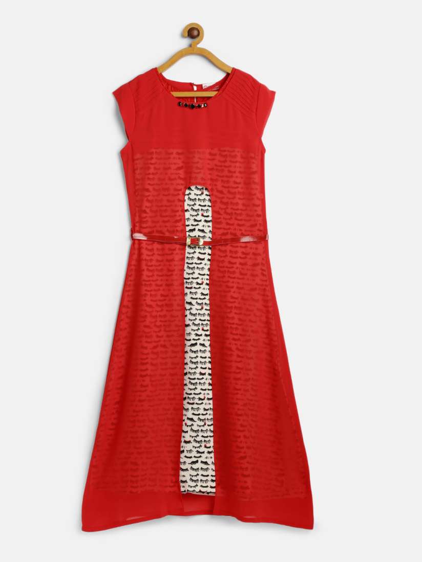 Buy Peppermint Girls Red Printed A Line Dress Dresses for Girls 9550121 Myntra