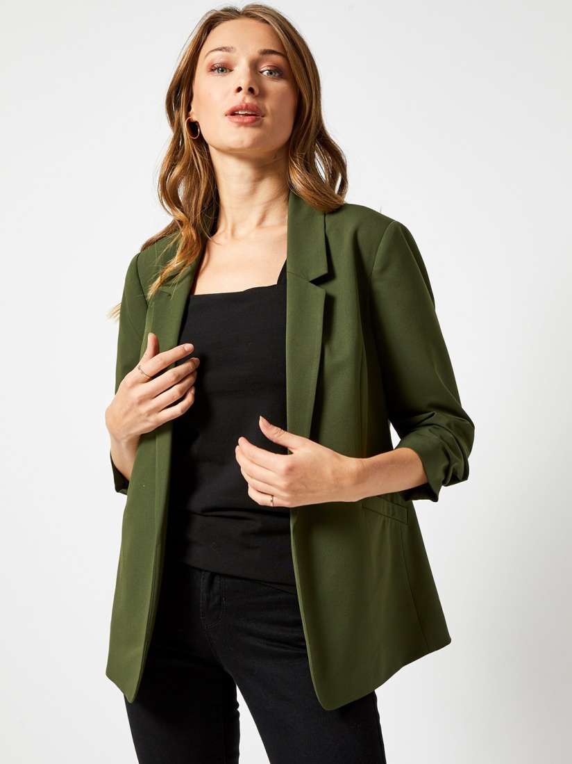 Green casual coat deals