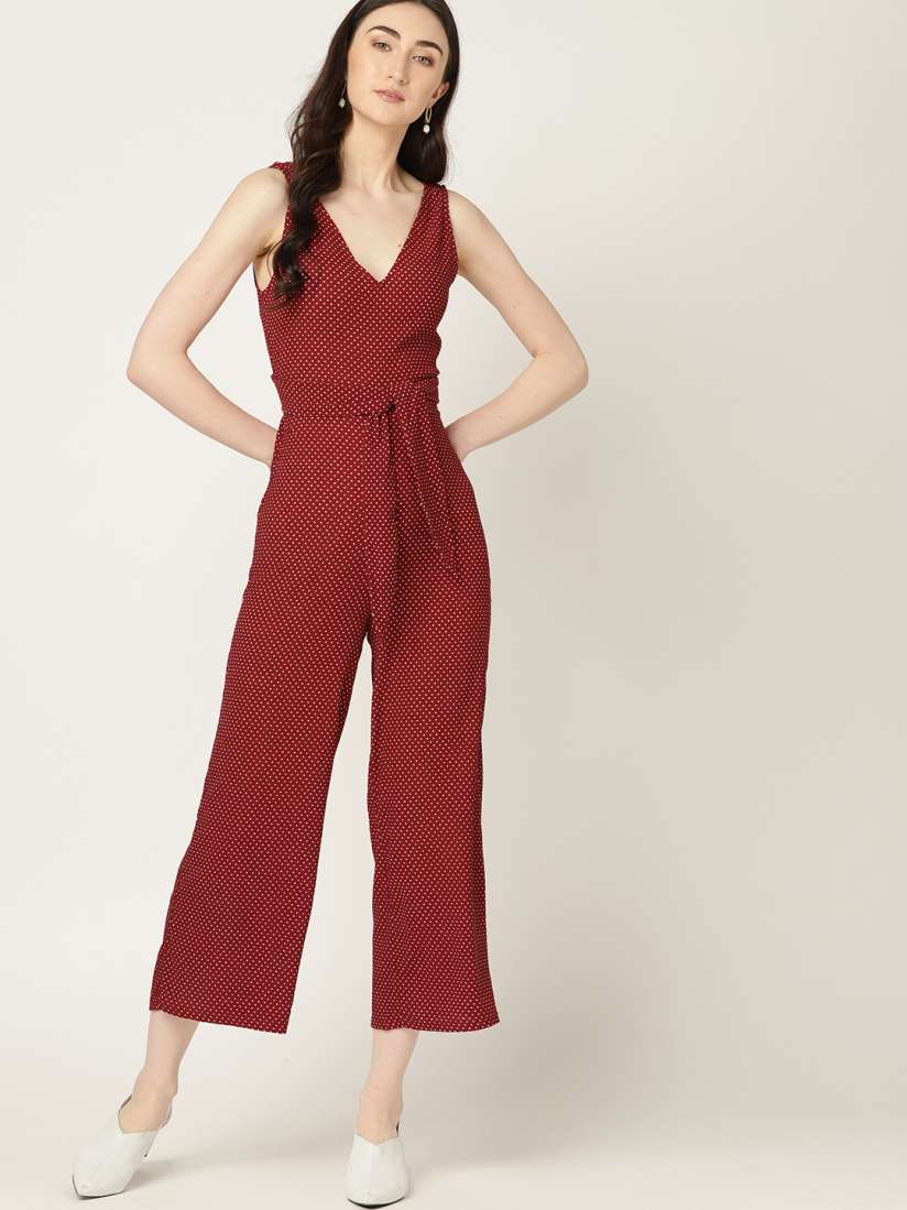 Buy MANGO Maroon Printed Basic Jumpsuit Jumpsuit for Women 9556147 Myntra