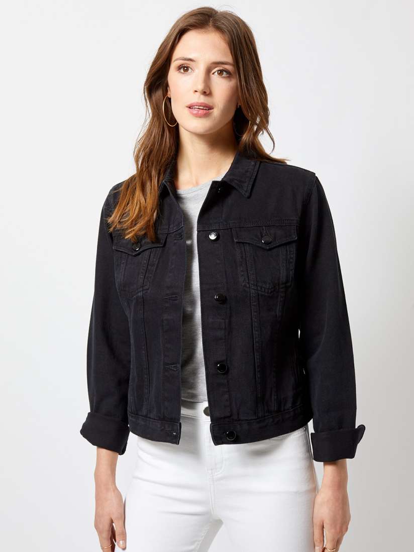 Black denim jacket dorothy perkins outlet