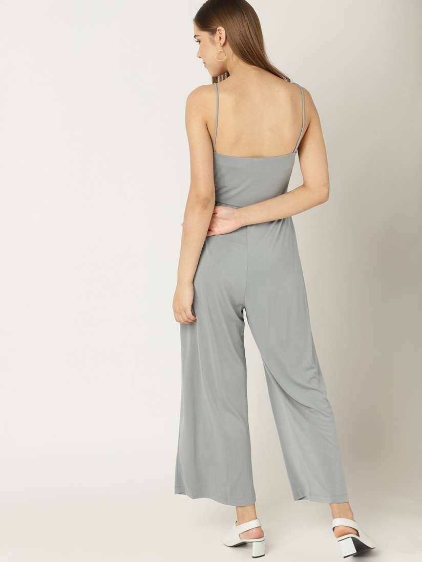 Buy MANGO Grey Solid Basic Jumpsuit Jumpsuit for Women 9557421 Myntra
