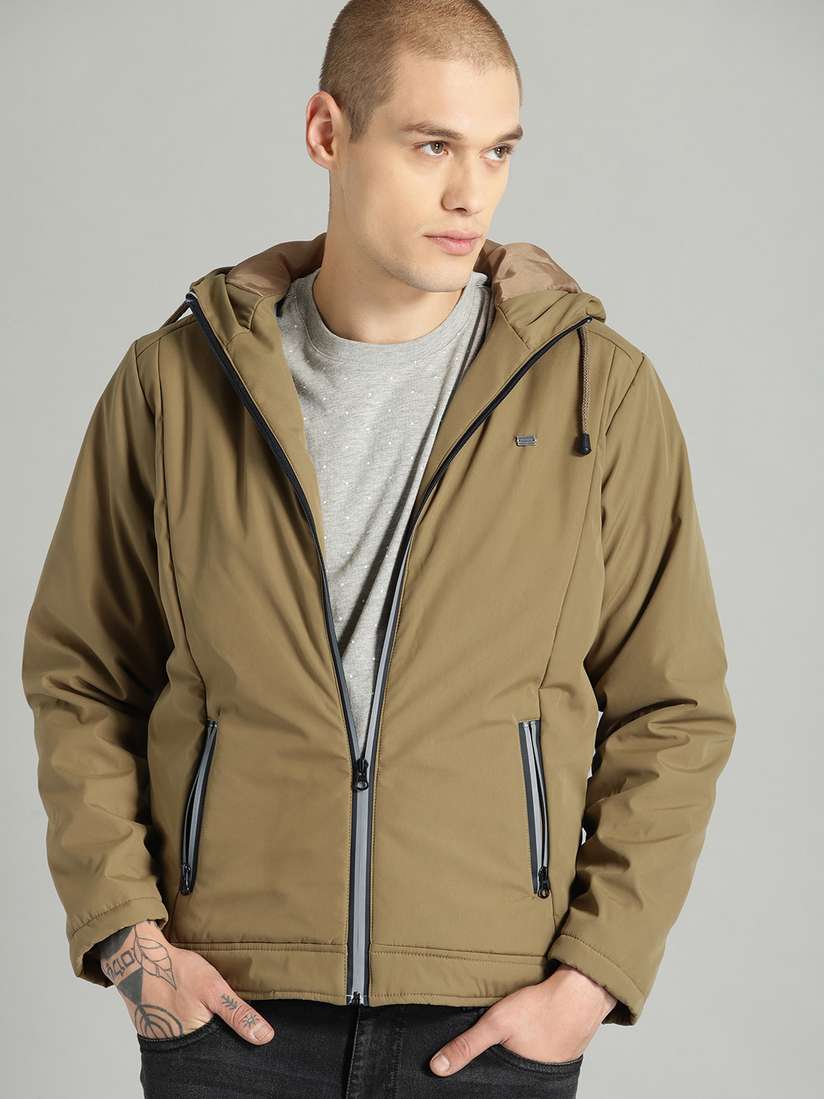 Buy The Roadster Lifestyle Co Men Khaki Solid Padded Jacket