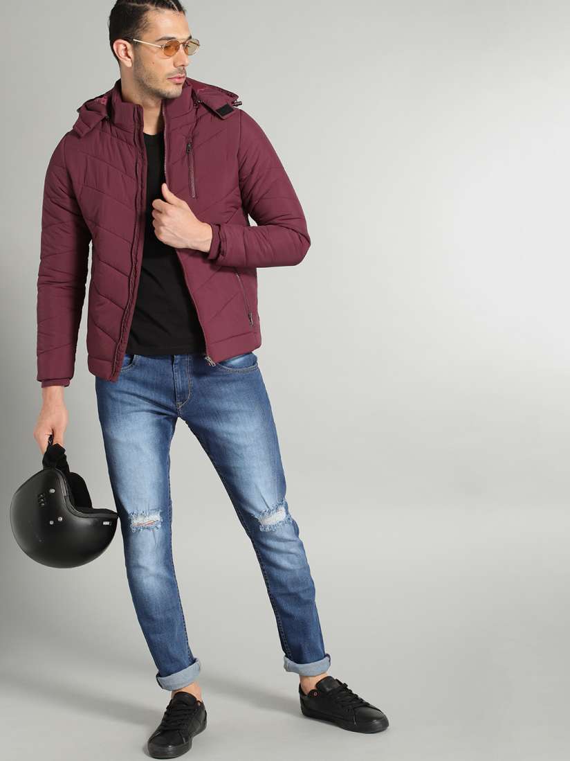 Burgundy mens puffer jacket shop