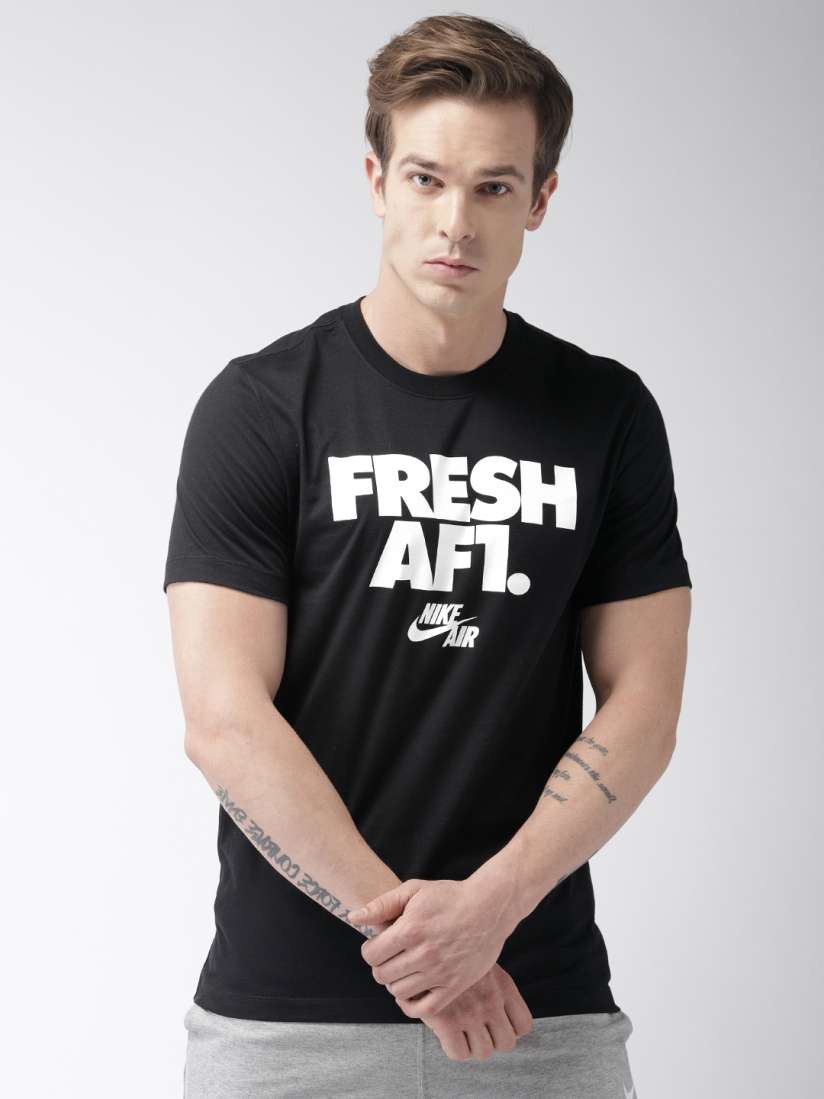 Buy Nike Men Black Printed AS M NSW AF1 2 FS Pure Cotton T shirt Tshirts for Men 9587455 Myntra