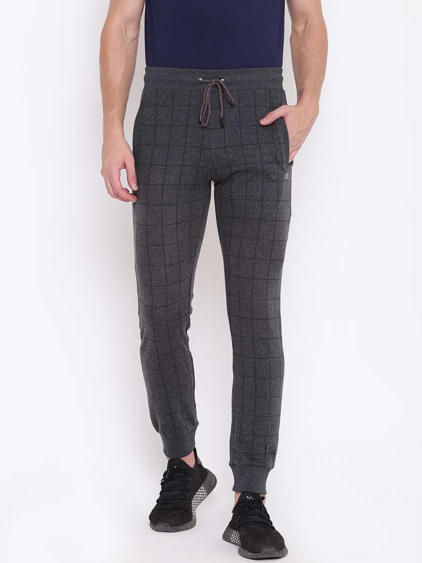 Grey checked joggers store
