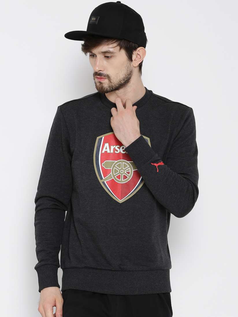 Buy PUMA Charcoal Grey Arsenal F.C. Crest Print Football Sweatshirt Sweatshirts for Men 961938 Myntra
