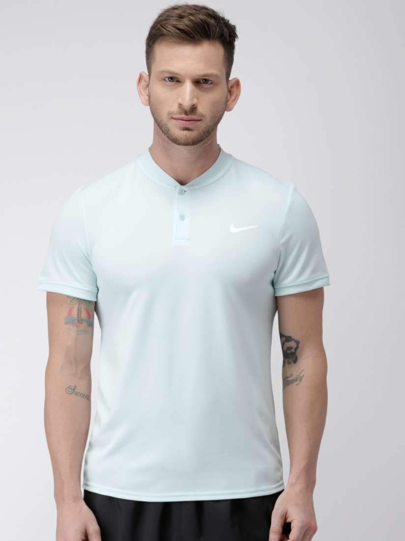 Buy Nike Men Teal Green Self Design Slim Fit AS M NKCT DRI FIT Henley Neck T shirt Tshirts for Men 9621333 Myntra