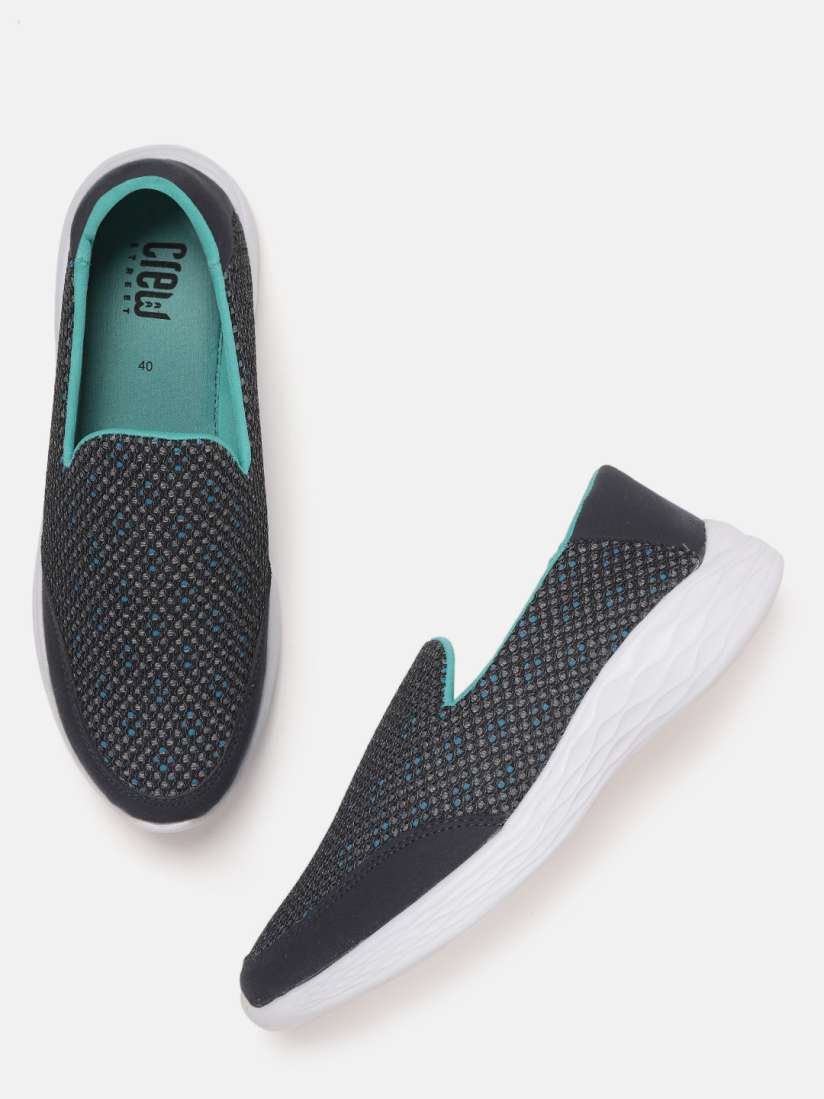 Buy Crew STREET Women Charcoal Grey Blue Woven Design Running Shoes Sports Shoes for Women 9642803 Myntra