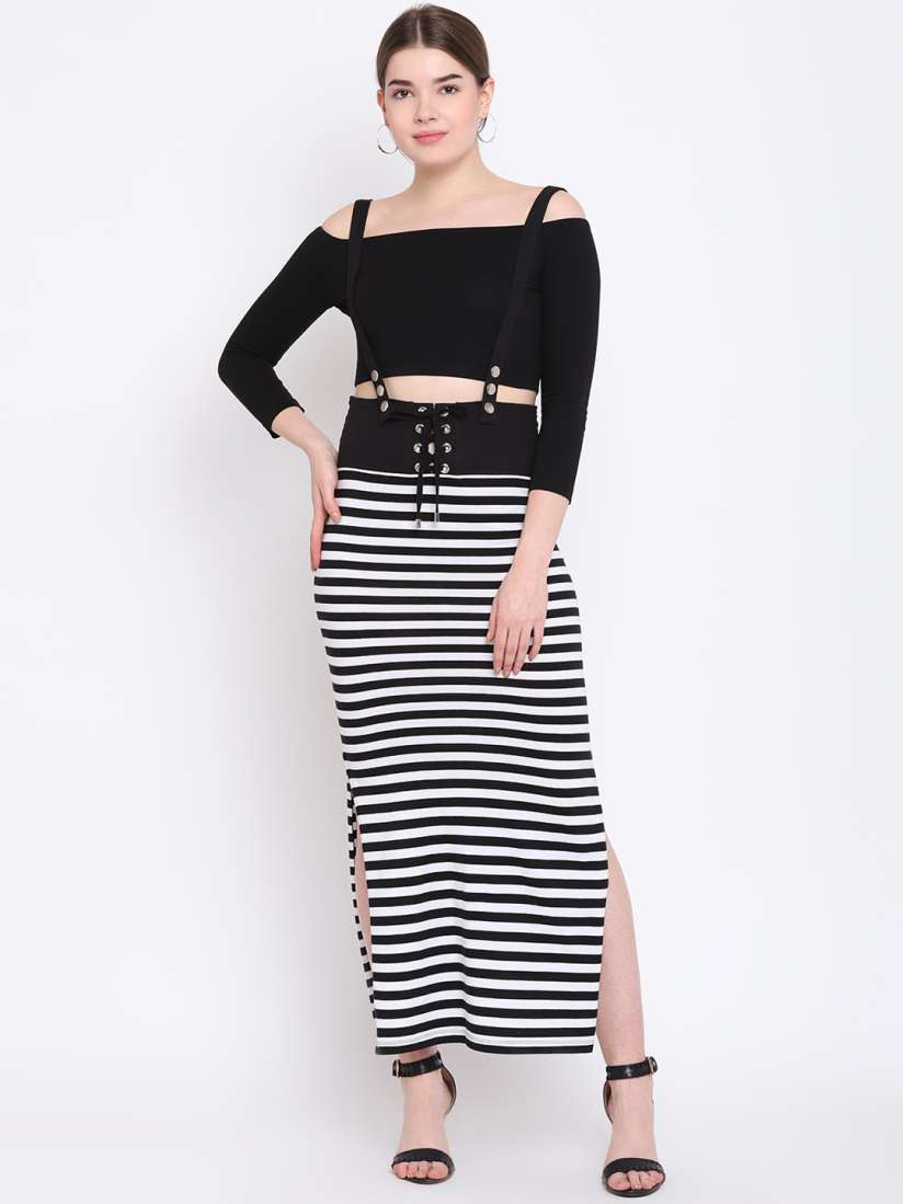 Buy Texco Women Black White Striped Maxi Dress Dresses for Women 9656321 Myntra