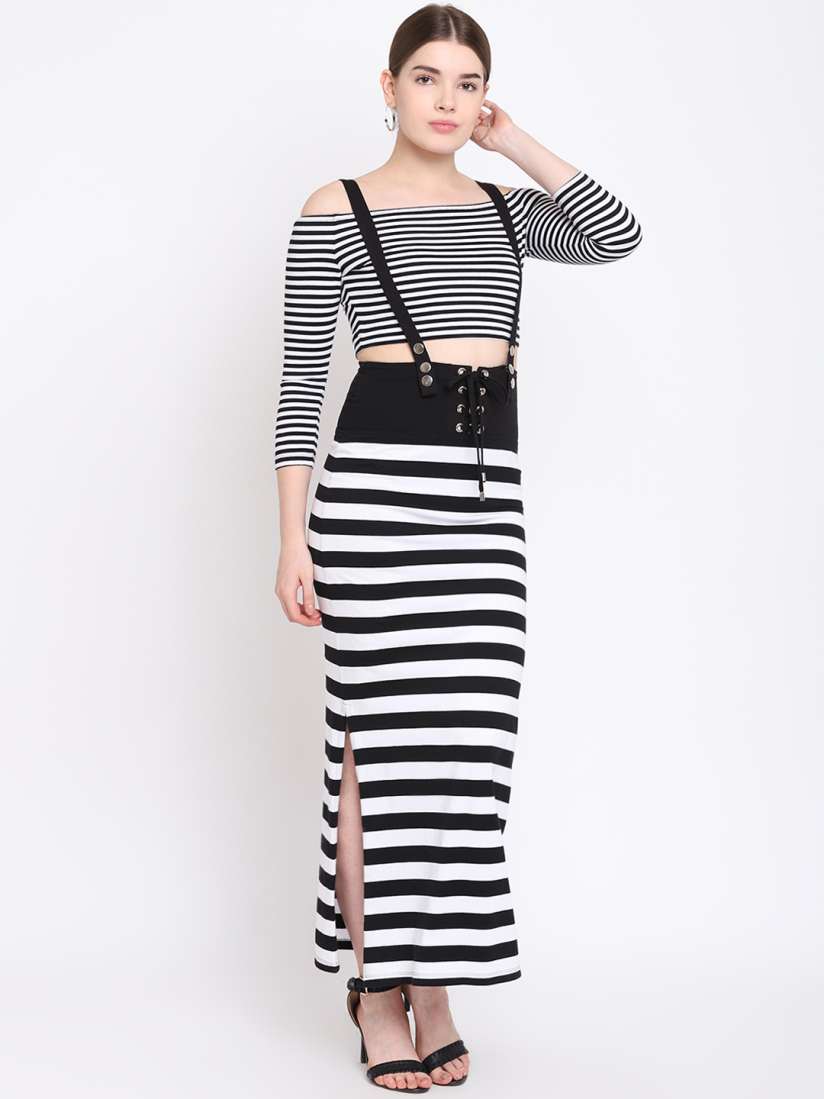 Buy Texco Women Black White Striped Maxi Dress Dresses for Women 9656333 Myntra