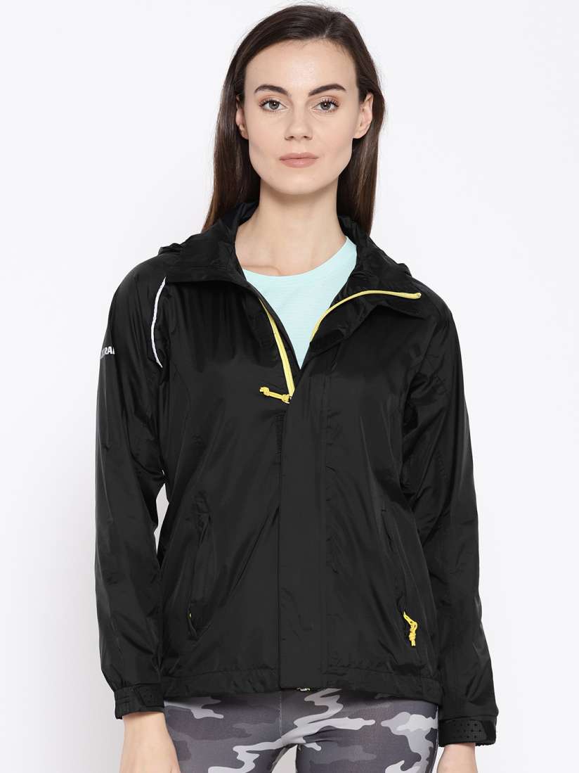 Buy Wildcraft Women Black Solid Hooded Rain Jacket Rain Jacket for Women 9658611 Myntra