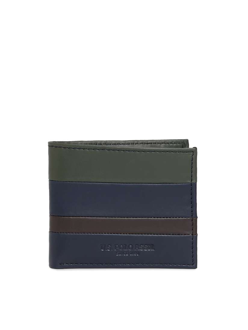 Buy Polo Men Olive Green Navy Blue Colourblocked Two