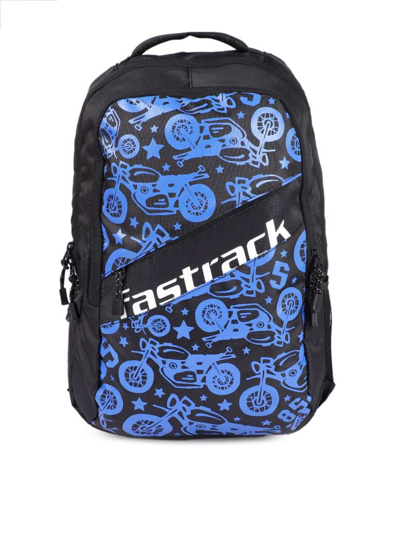 Buy Fastrack Men Black Blue Graphic Backpack Backpacks for Men 9683655 Myntra