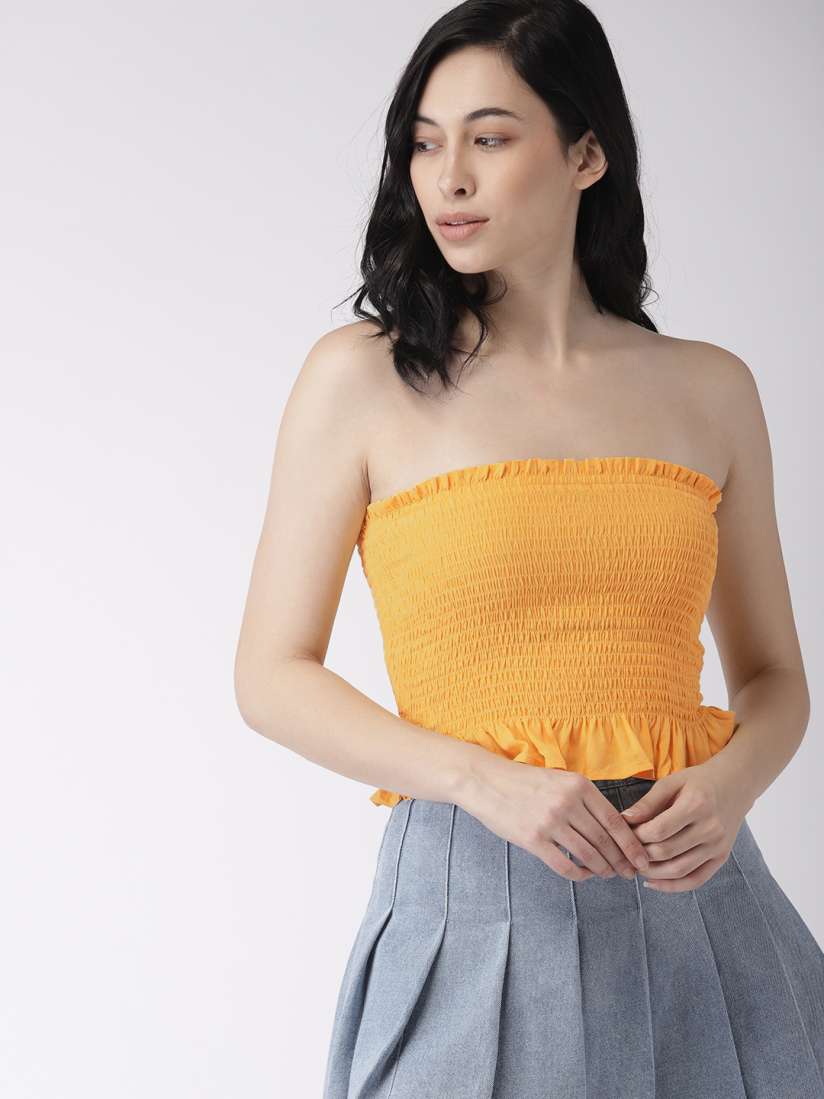 Forever 21 yellow tube top on sale