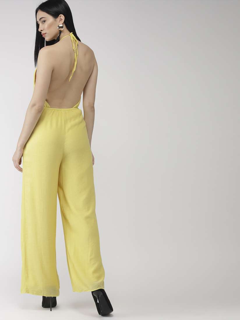 Buy FOREVER 21 Yellow Solid Basic Jumpsuit Jumpsuit for Women 9684655 Myntra
