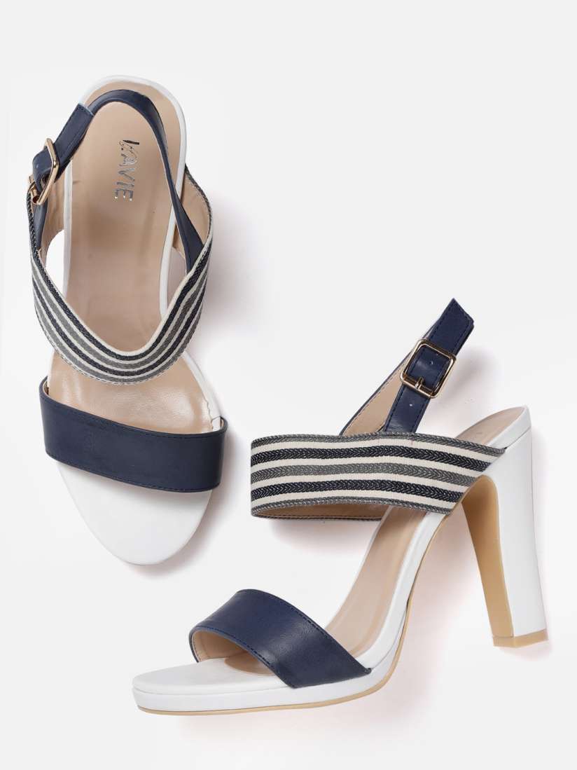 Navy striped heels new arrivals