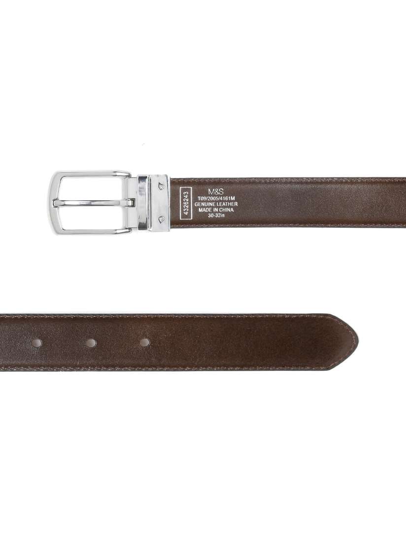 Mens Leather Belt Leather Material Metal Buckle Brown 2025