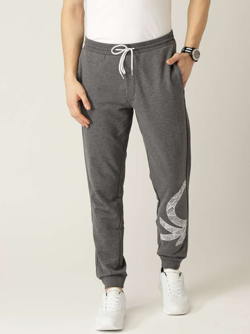 Buy United Colors of Benetton Men Charcoal Grey Solid Joggers Track Pants for Men 9695999 Myntra