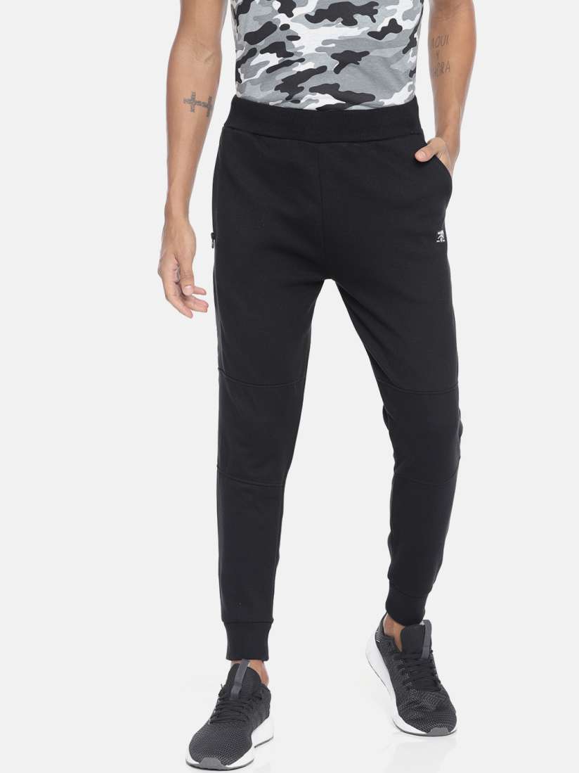 Buy Mufti Men Black Solid Slim Fit Joggers Track Pants for Men 9699009 Myntra