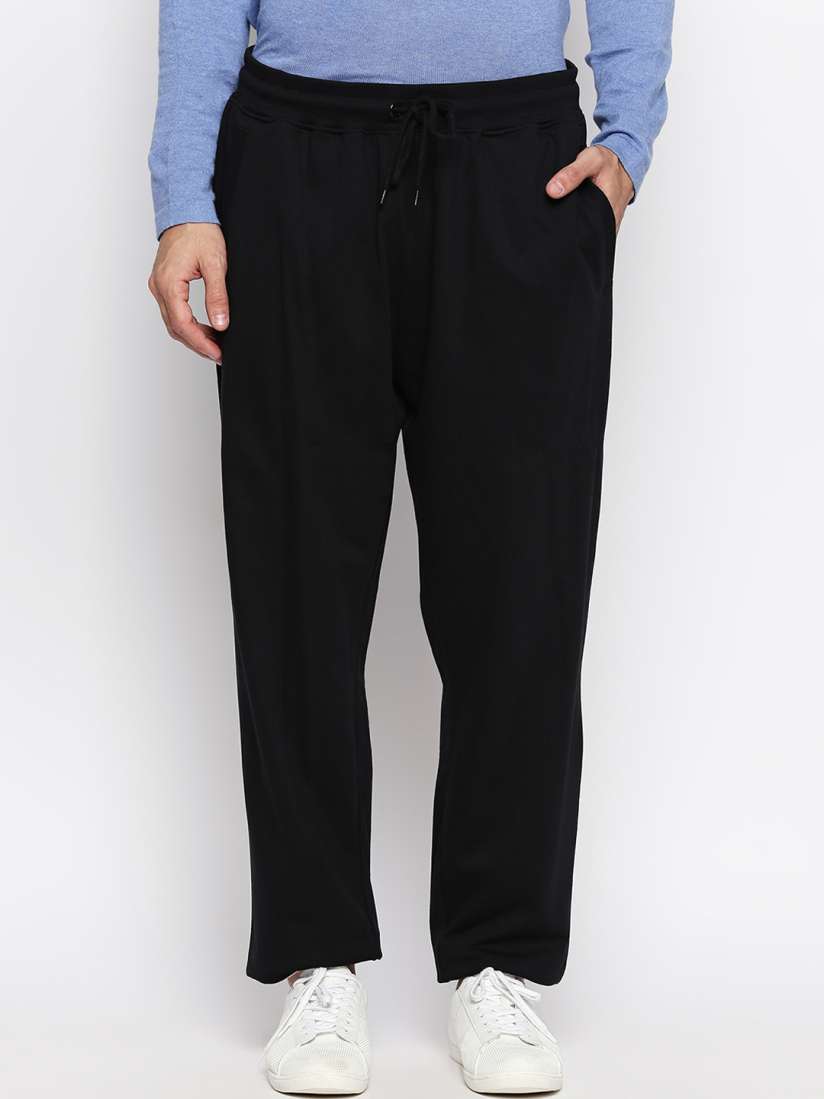 Buy ALTOMODA by Pantaloons Plus Size Men Black Solid Regular Fit Track Pants Track Pants for Men 9713615 Myntra