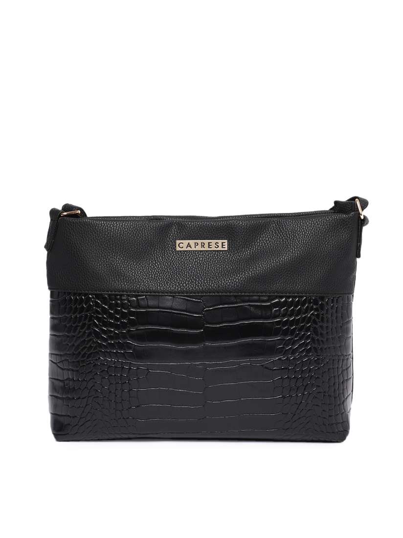 Buy Caprese Black Textured Sling Bag Handbags for Women 9732761 Myntra