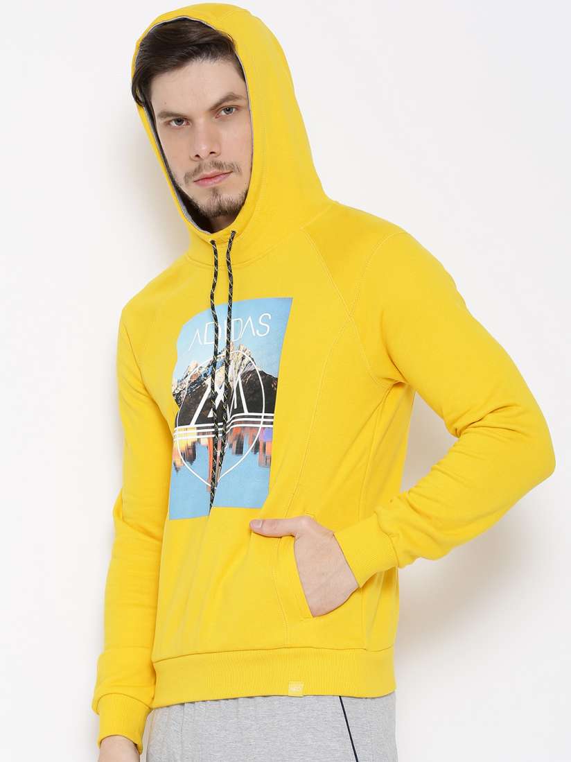 Buy ADIDAS NEO Yellow H FT Hooded Graphic Print Sweatshirt Sweatshirts for Men 973339 Myntra