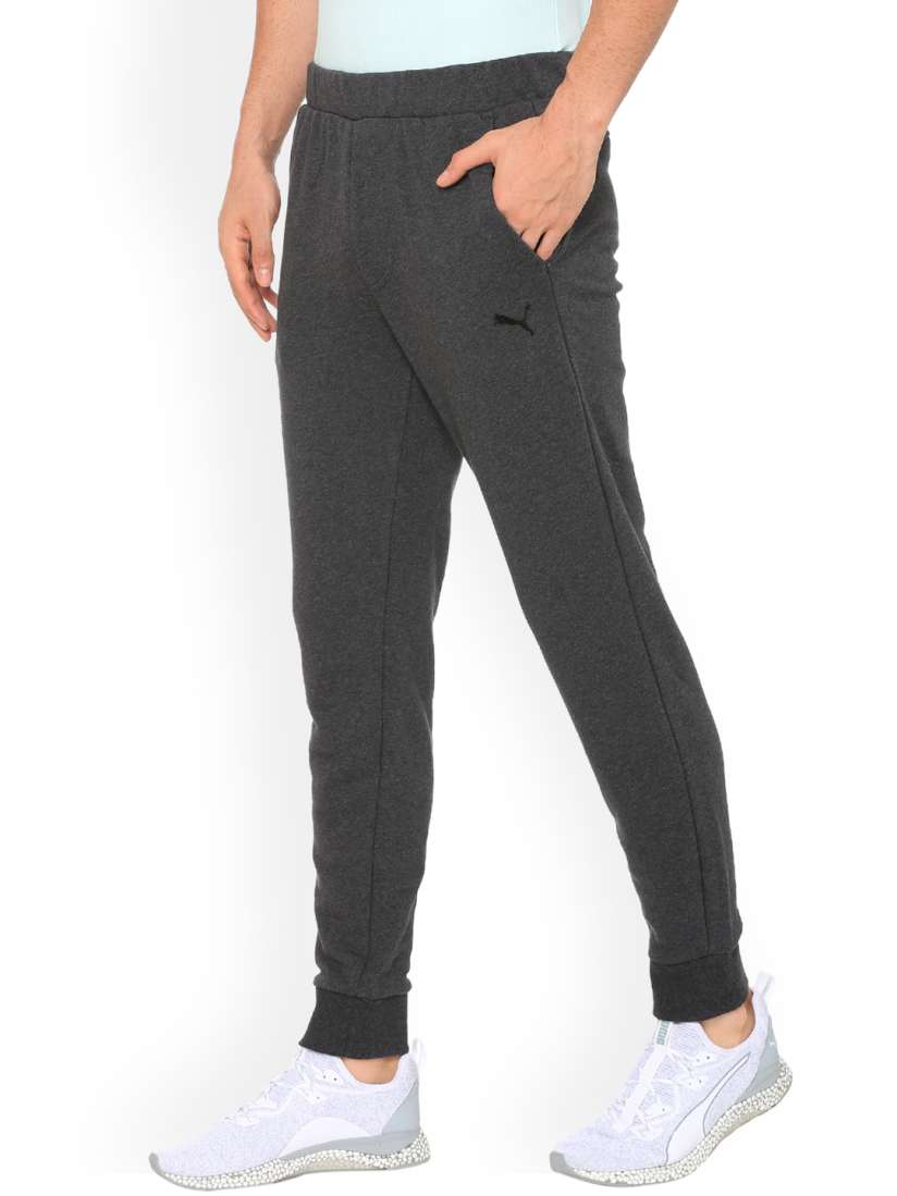 Buy Puma Men Grey Solid Slim Fit Joggers ESS Sweat Pants TR cl. Dark Gray Heath Track Pants for Men 9741491 Myntra