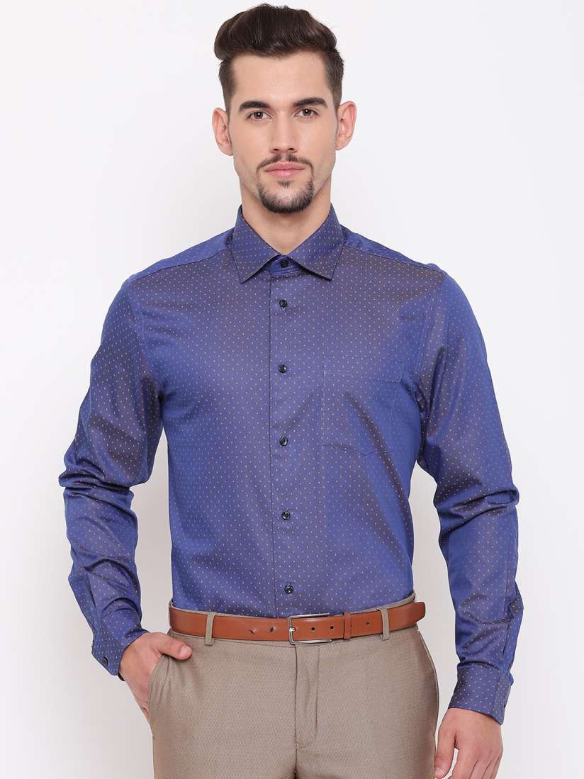 Buy Blackberrys Men Blue Yellow Self Design Slim Fit Dual Tone Party Wear Shirt Shirts for Men 9742021 Myntra