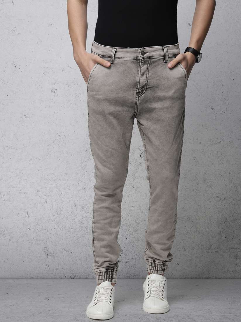 Buy Ecko Unltd Men Grey Jogger Mid Rise Clean Look Stretchable Jeans Jeans for Men 9753361 Myntra