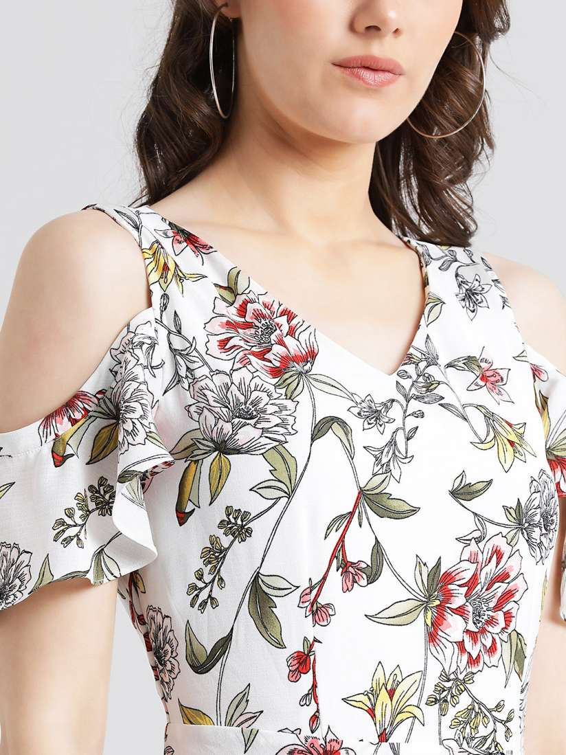 Buy Zink London Women White Printed Maxi Dress Dresses for Women 9755083 Myntra