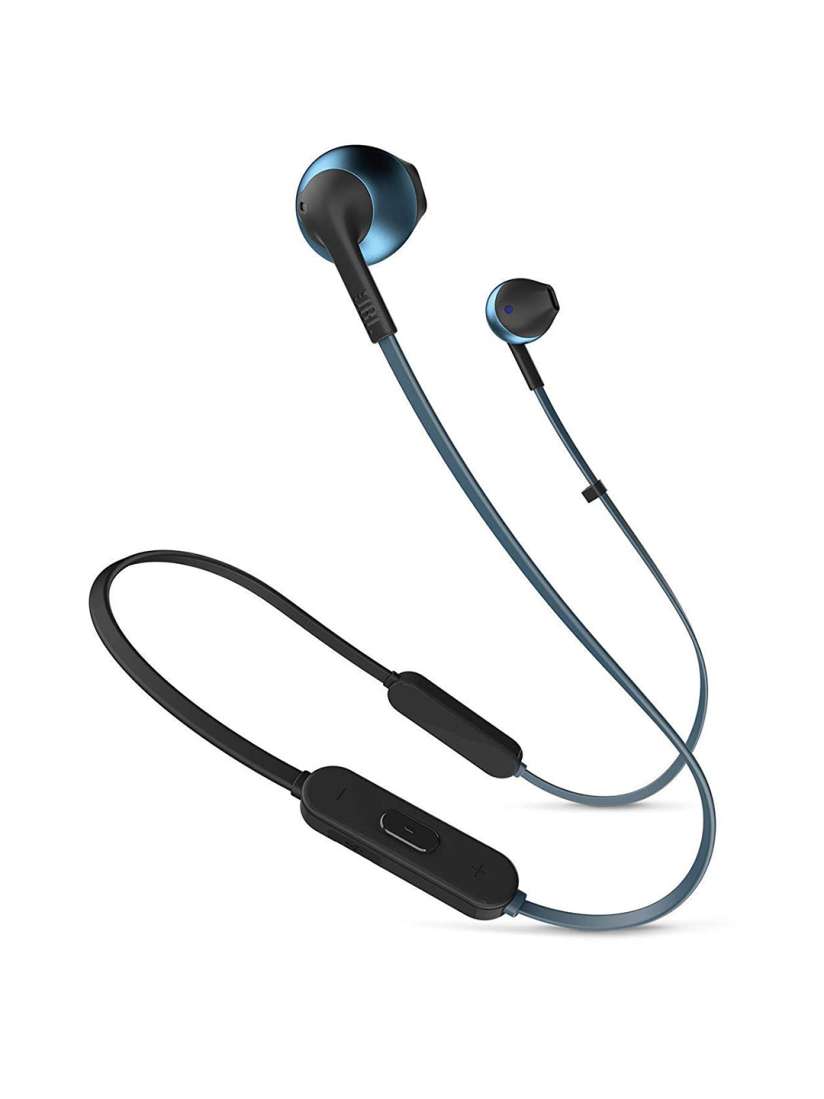 Buy JBL Unisex Blue Black T205BT Pure Bass Wireless Metal Earbud Headphones with Mic Headphones for Unisex 9766431 Myntra