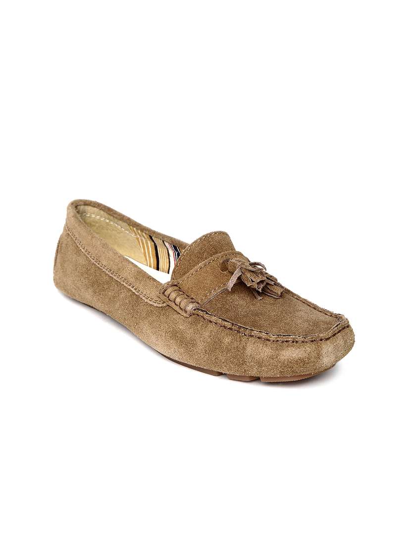 Myntra Ladies Brown Suede Loafers La Briza Women Brown Suede Loafers